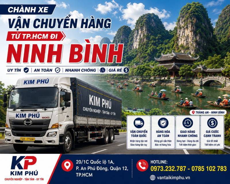 Vận Chuyển Hàng Từ TP.HCM Đi Ninh Bình Giá Rẻ, An Toàn