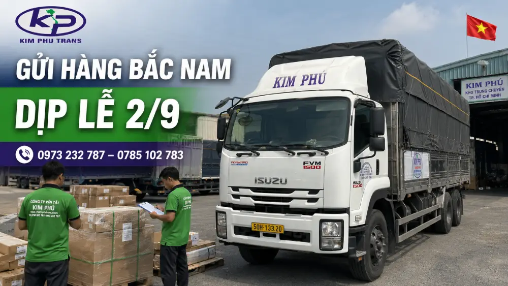 Xe Kim Phú vận chuyển hàng Bắc Nam dịp lễ Quốc khánh 2/9